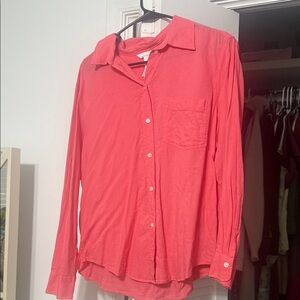 H&M Pink Linen Blend Shirt